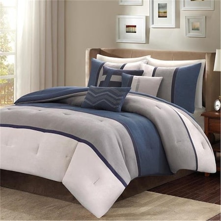 Madison Park MP10-1318 Canyon 7 Piece Comforter Set; Blue - California King